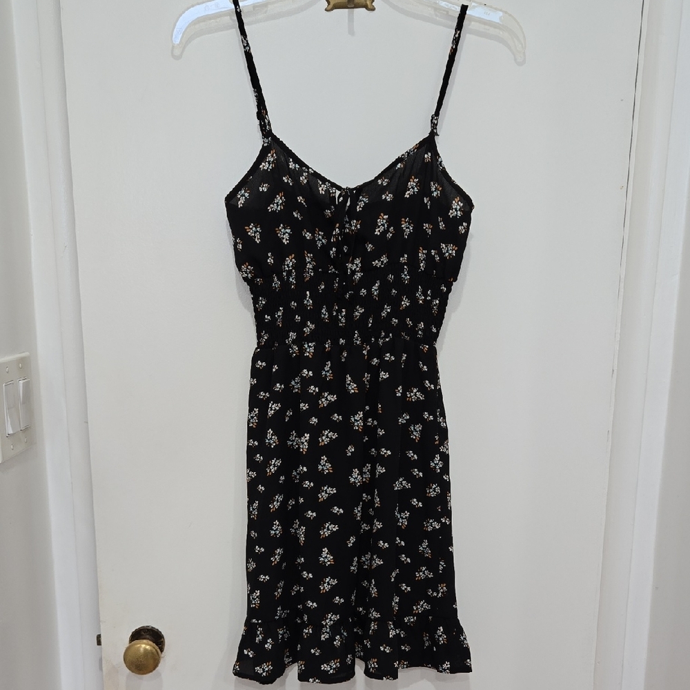 Liberty Love Y2K Black Ditsy Floral Mini Dress